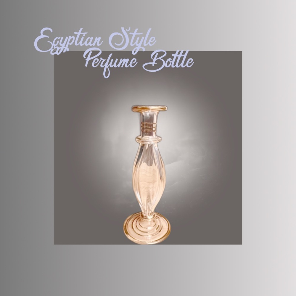 Vintage Clear Glass Egyptian Style Perfume Bottle w/o stopper